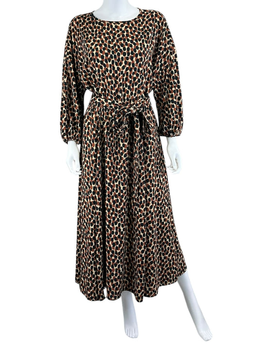 Kate Spade Brown Black and Cream Cocktail Dress Size L