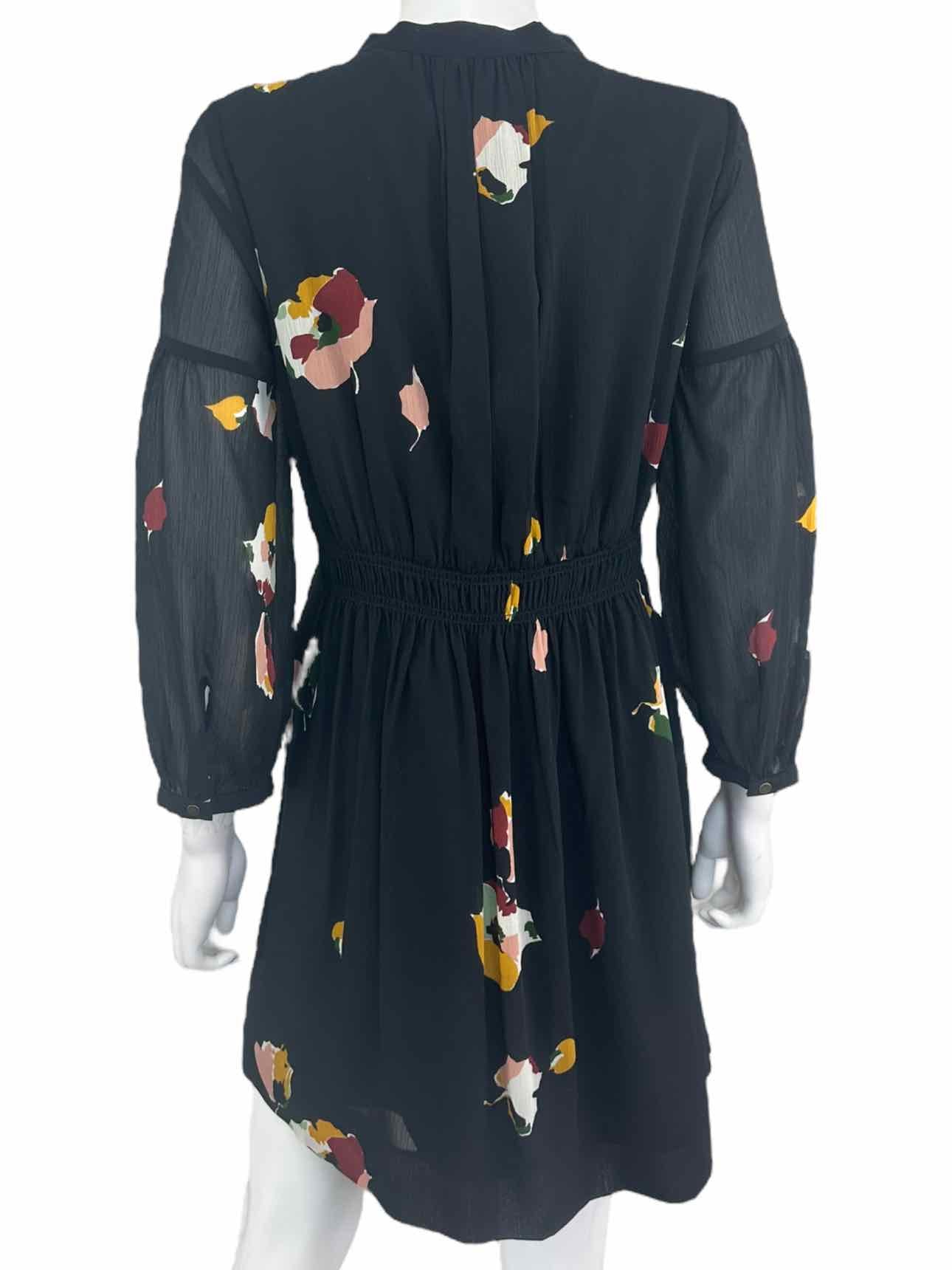 Madewell Black Abstract Floral Dress Size 4