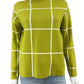 TAHARI Chartreuse Check Mock Neck Sweater Size M