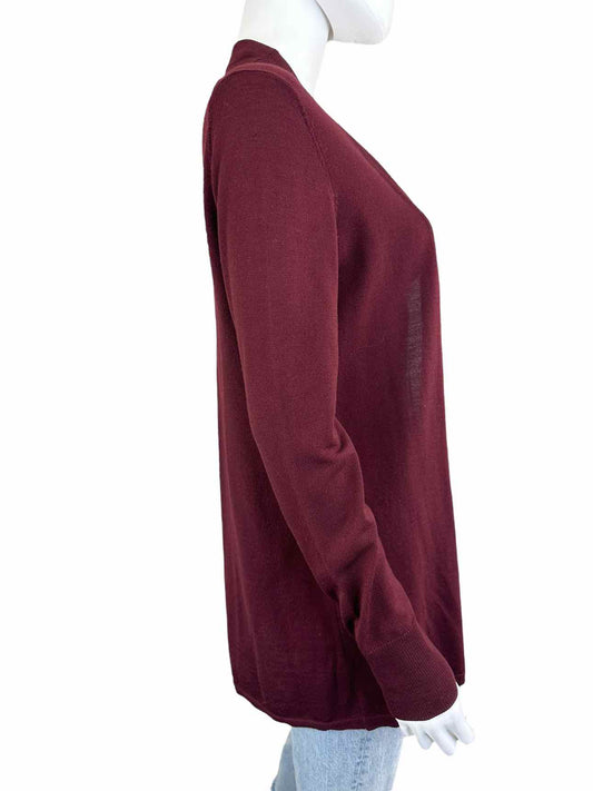 Talbots 100% Merino Wool Burgundy Cardigan Size S