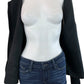 Sioni NWT Black Knit Faux Leather Jacket Size M