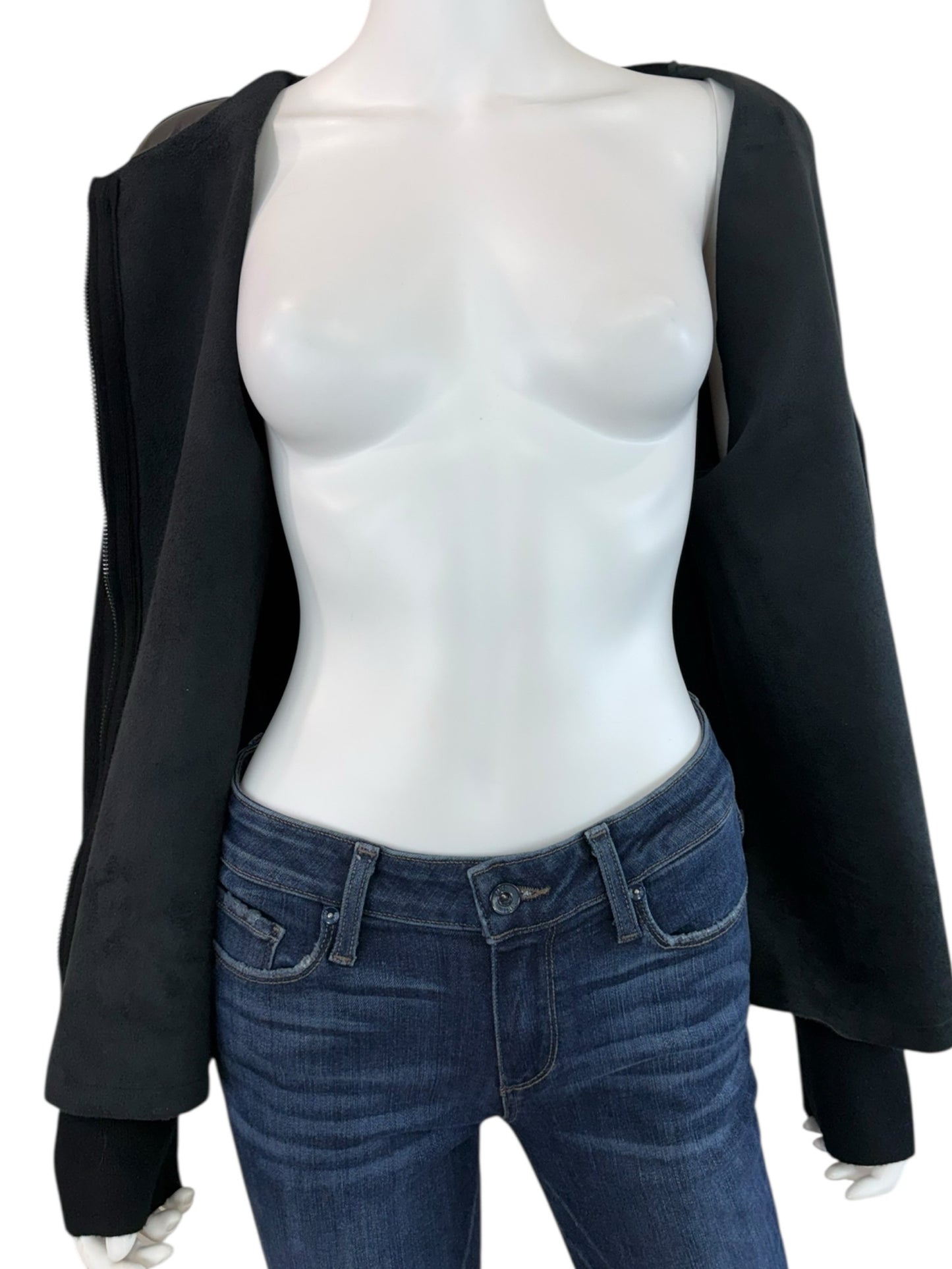 Sioni NWT Black Knit Faux Leather Jacket Size M