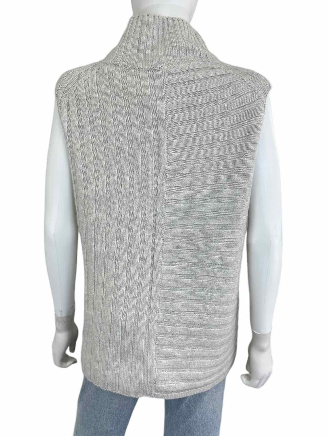 Vince Bishop Sleeve Cashmere Grey Mock Neck Sweater Medium hotsell