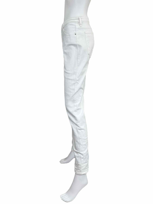 AG Adriano Goldschmied White Mid-Rise Cigarette Jeans Size 31
