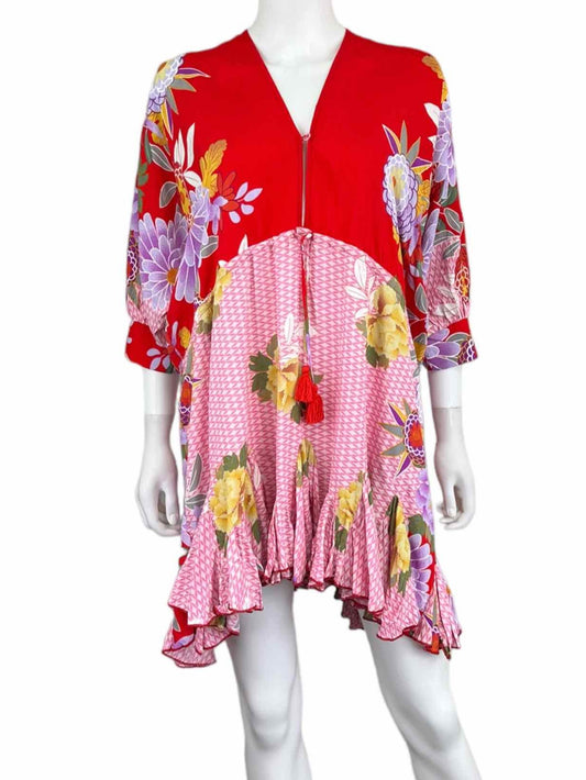 Aakaa Red Floral Sundress Size S