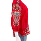 Johnny Was Red 100% Linen Embroidered Tunic Size S