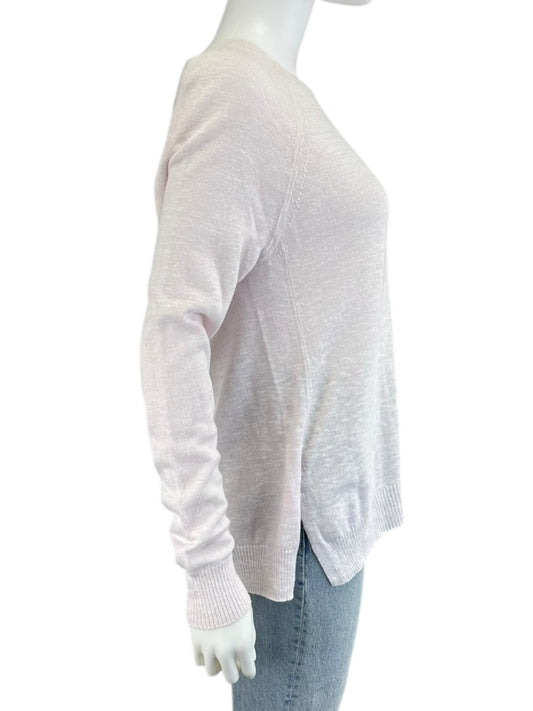 WHITE + WARREN Pastel Pink Linen Blend Top Size M