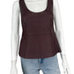 BCBGMAXAZRIA Burgundy Vegan Leather Blouse Size L