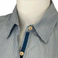 Johnny Was Blue Striped Button-Down Shirt Size XS