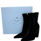 prada Black Velvet Bootie Size 37.5