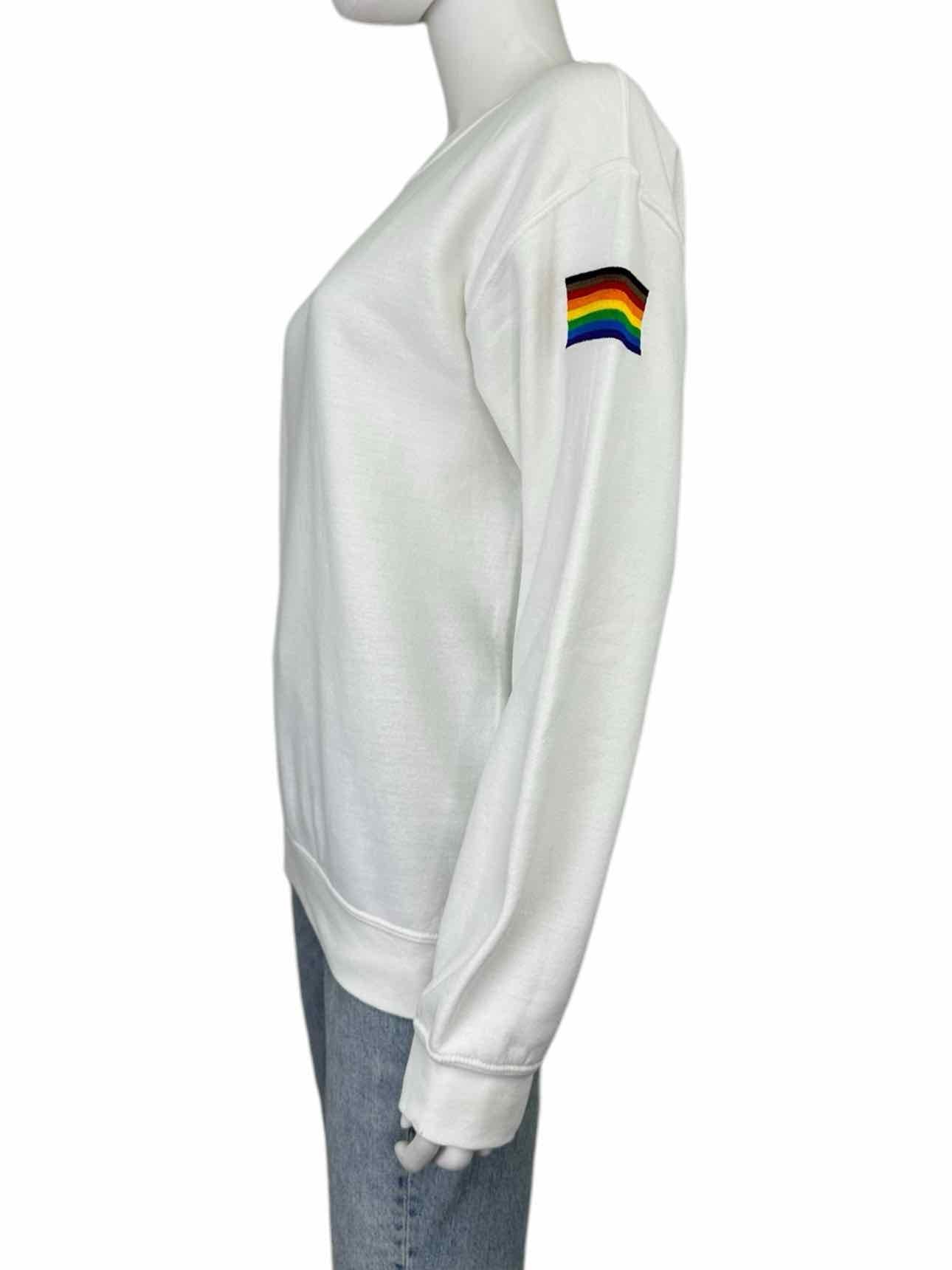 KOCH White Crewneck EQUALITY Sweatshirt Size S