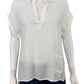 bella dahl White Splitneck Blouse Size XS
