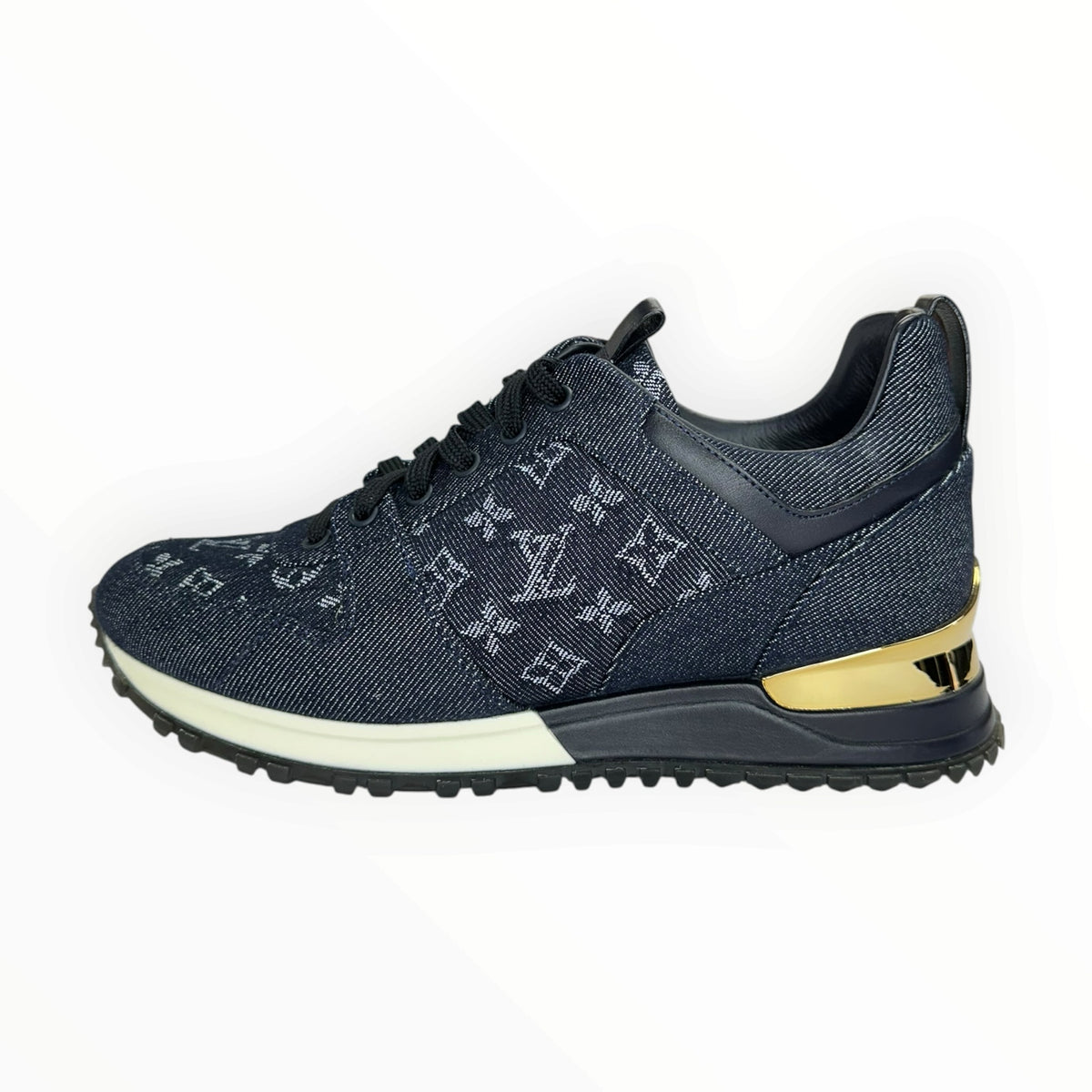 Louis Vuitton Blue Monogram Denim Run Away Sneakers Size 37