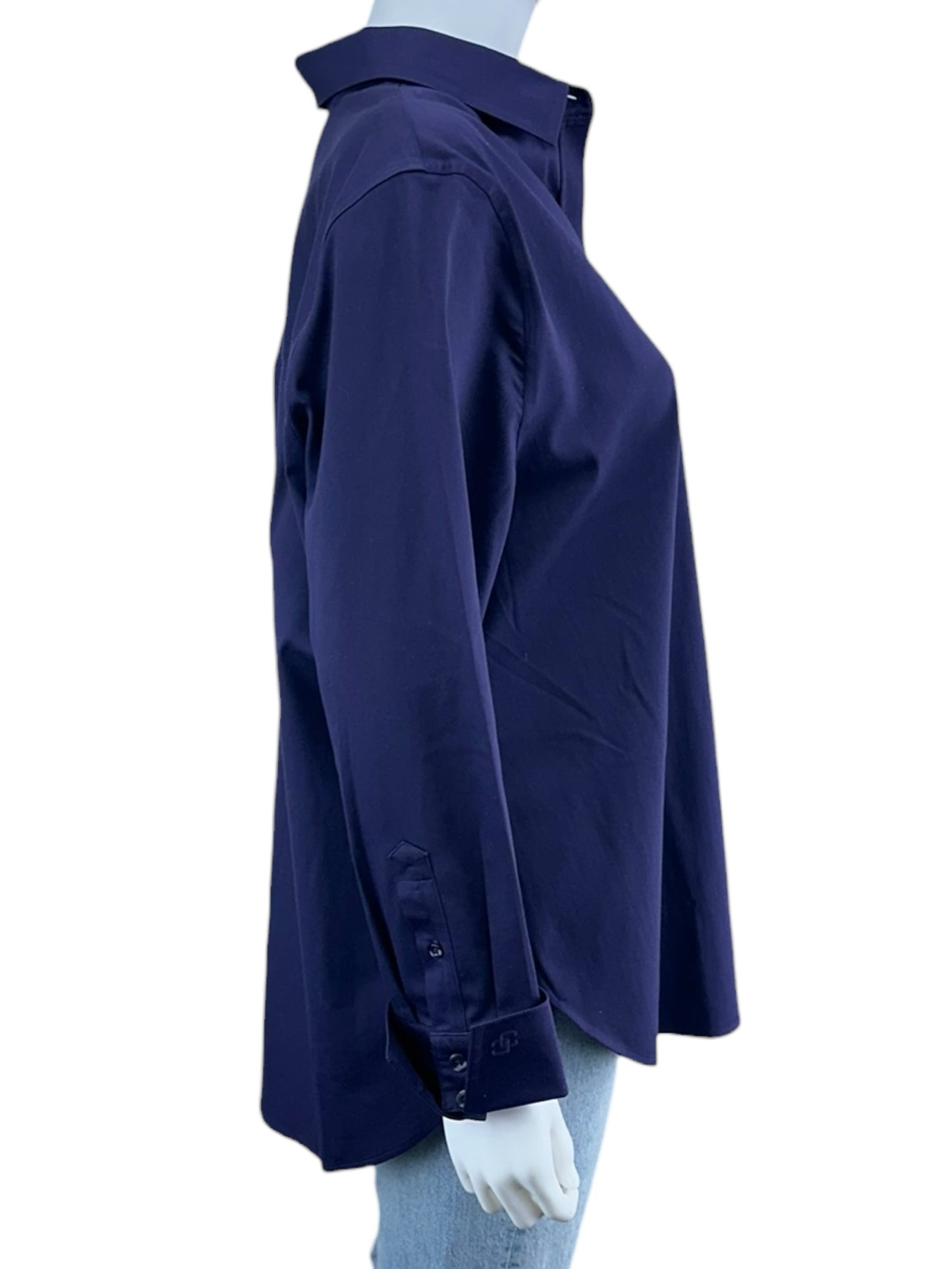 Chico's NWT Purple No Iron Button-Down Shirt Size 14