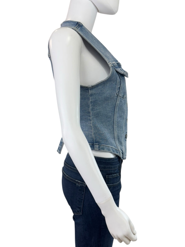 HIDDEN NWT Blue Fitted Denim Vest Size S