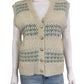 heartloom Cream Floral Pointelle Sweater Vest Size S