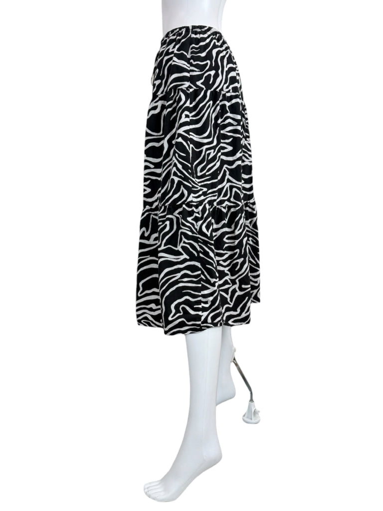 Rails Black Zebra Evy One Shoulder Cropped Top & Skirt Size XS