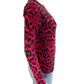 Neiman Marcus Red 100% Cashmere Leopard Print Sweater Size S