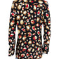 JUDE CONNALLY Black Retro Leopard Print Top Size M