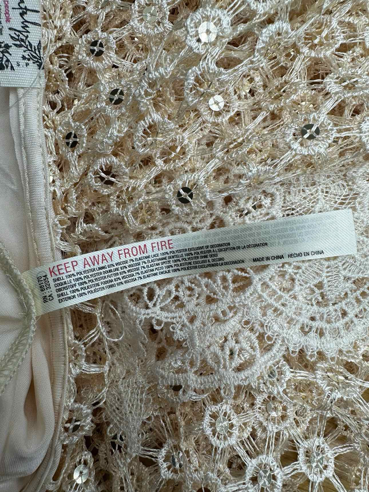 Free People Cream Crochet Maxi Dress Size S