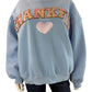 JUDITH MARCH Blue Thankful Sweat Shirt Size S