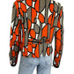 Joseph Ribkoff Orange Abstract Knit Jacket Size M