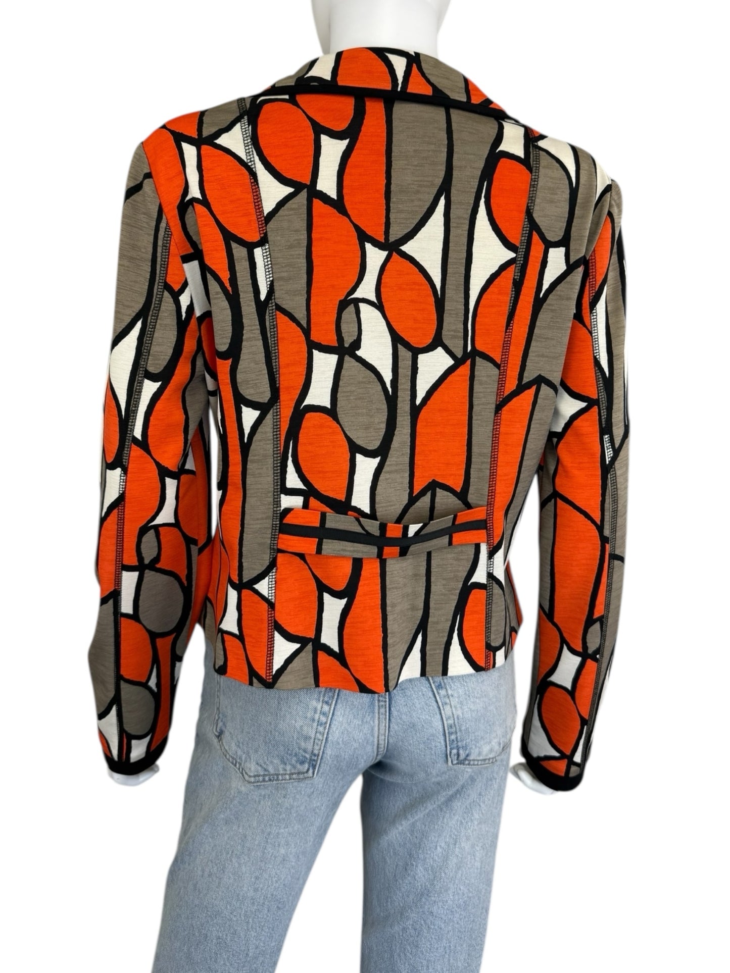Joseph Ribkoff Orange Abstract Knit Jacket Size M