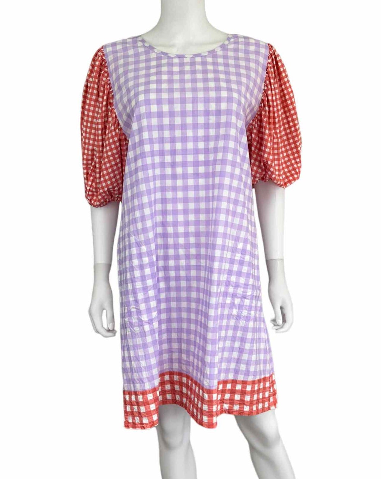 OLIPHANT Gingham Print Casual Dress Size L