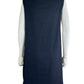 TAHARI Navy Linen Blend Shift Dress Size 14