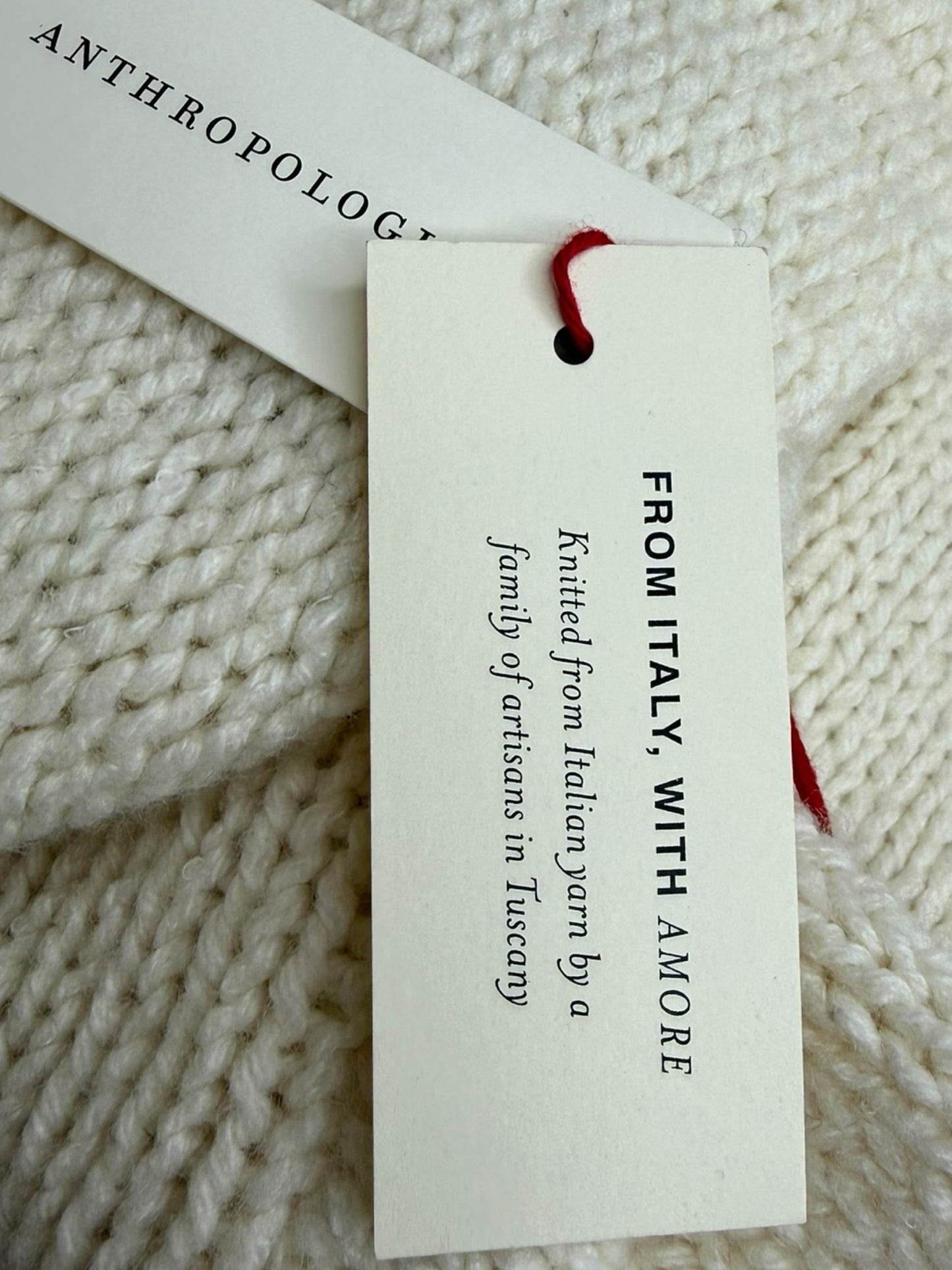 Anthropologie NWT Ivory Sweater Size M