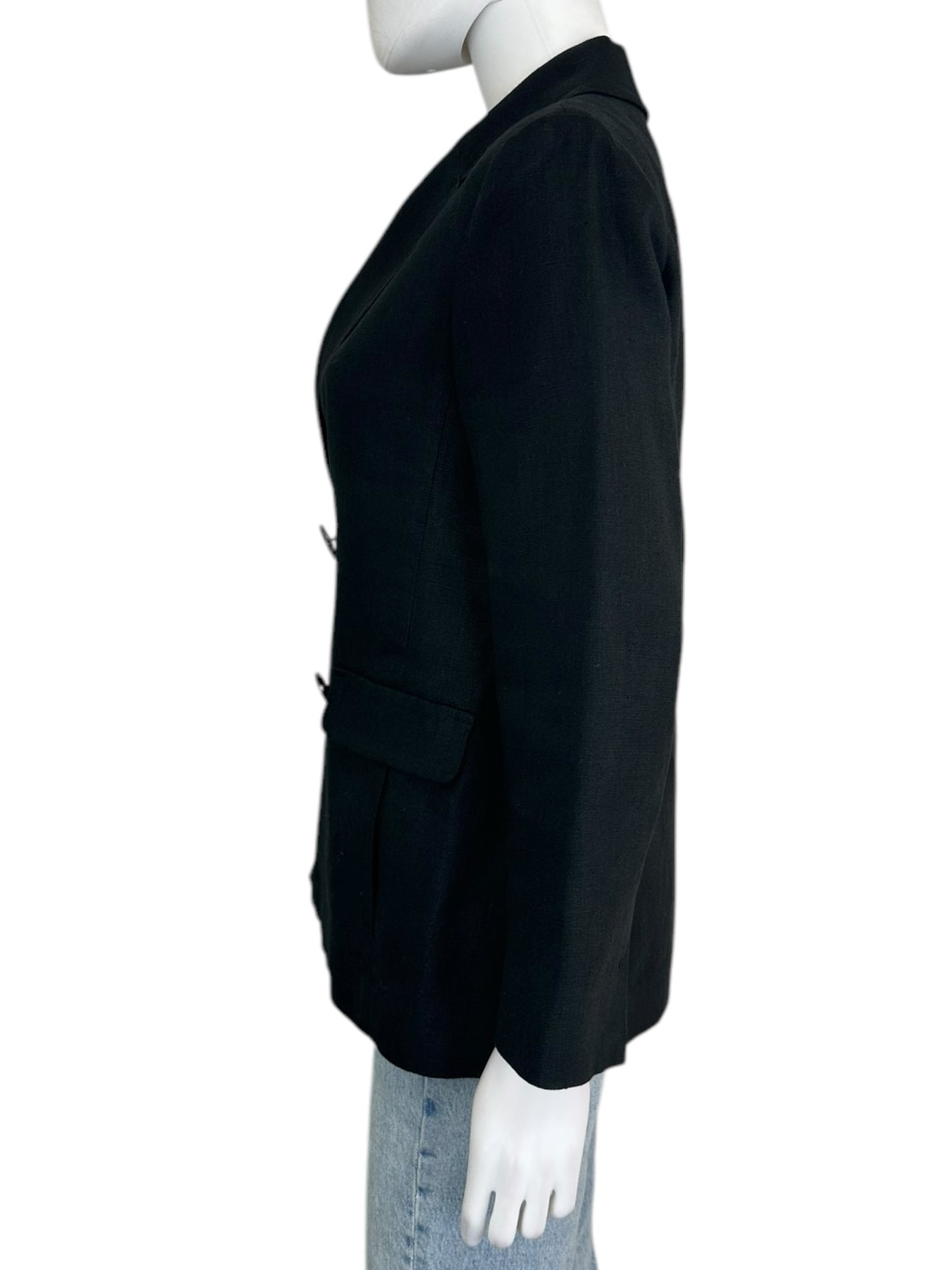 MaxMara Black 100% Linen Blazer Size S