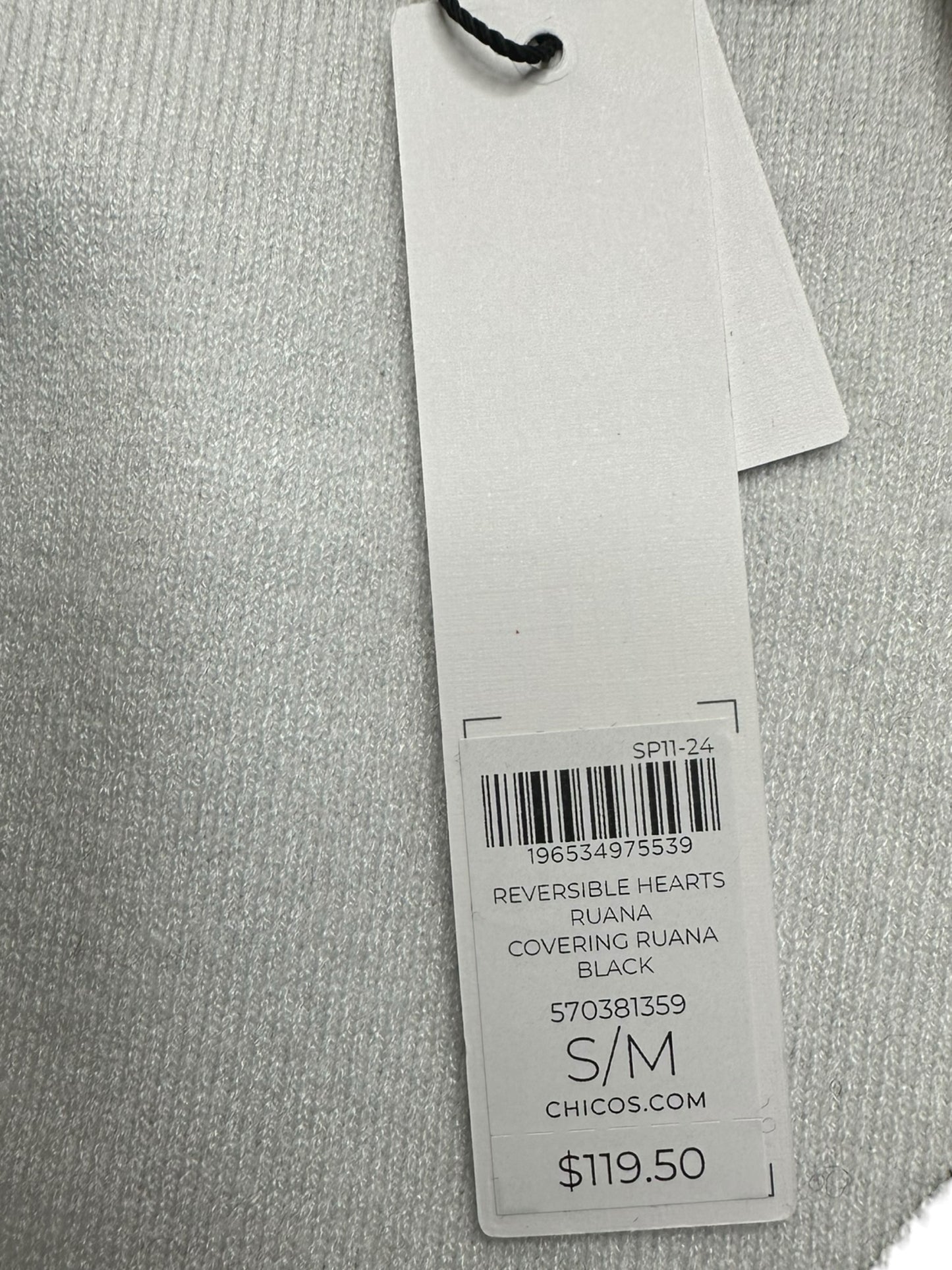 Chico's NWT Reversible Hearts Ruana Sweater Cardigan Size M