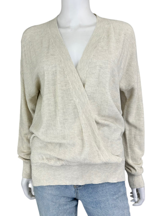 LILLA P Oatmeal Textured Sweater Size L