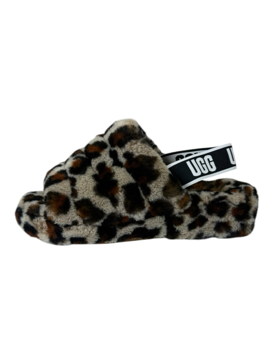 UGG Fluff Yeah Leopard Slides Size 9
