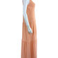 Self Contrast Peach Striped Maxi Sundress Size S