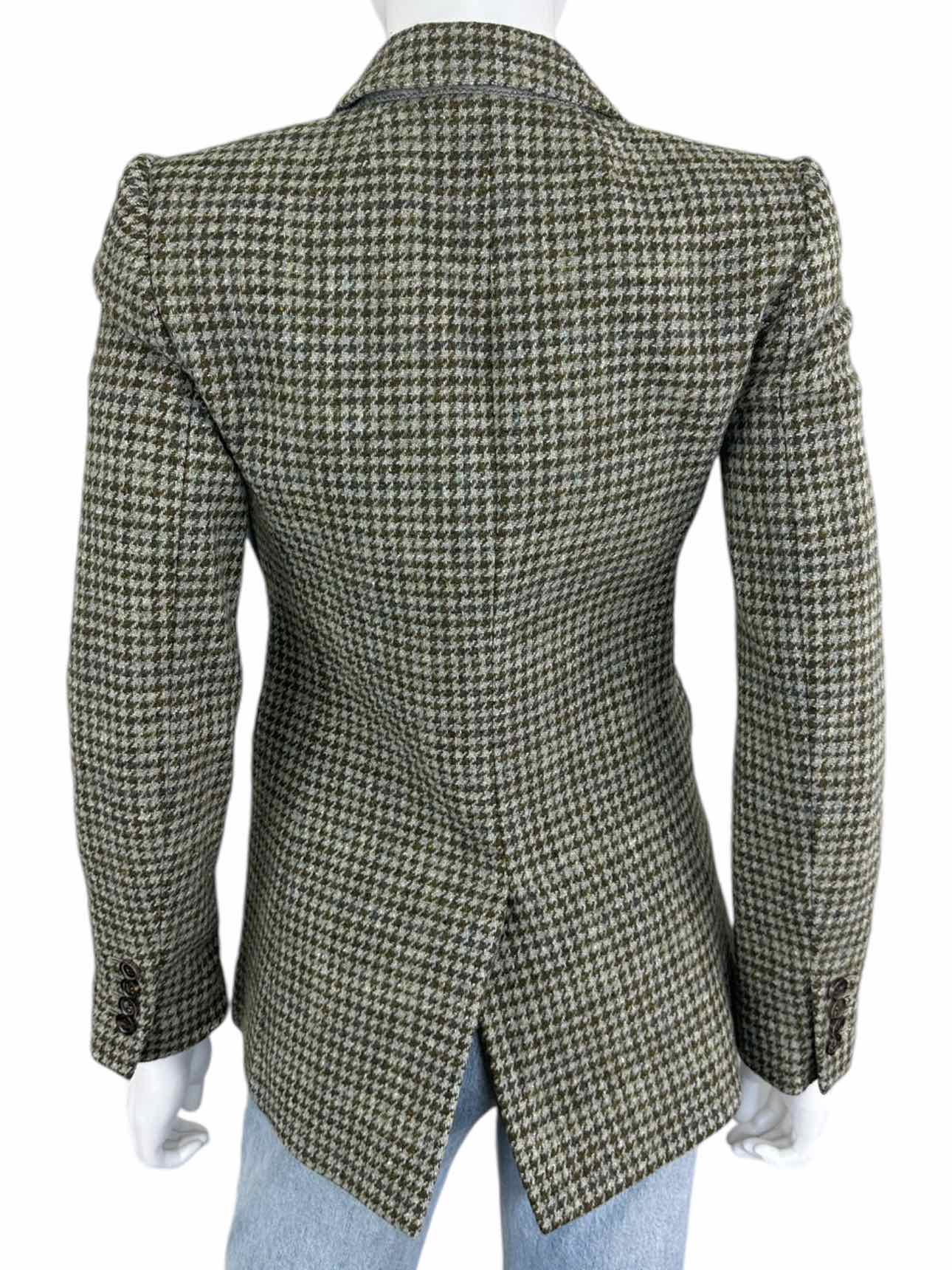 Vintage Houndstooth Gray Blazer Size XS