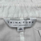 TRINA TURK White Ruffle Trim Top Size p