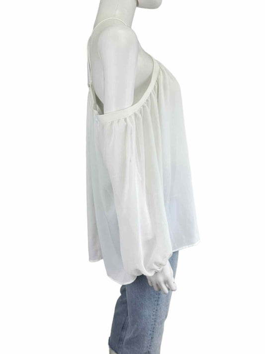 1. STATE White Cold Shoulder Blouse Size L