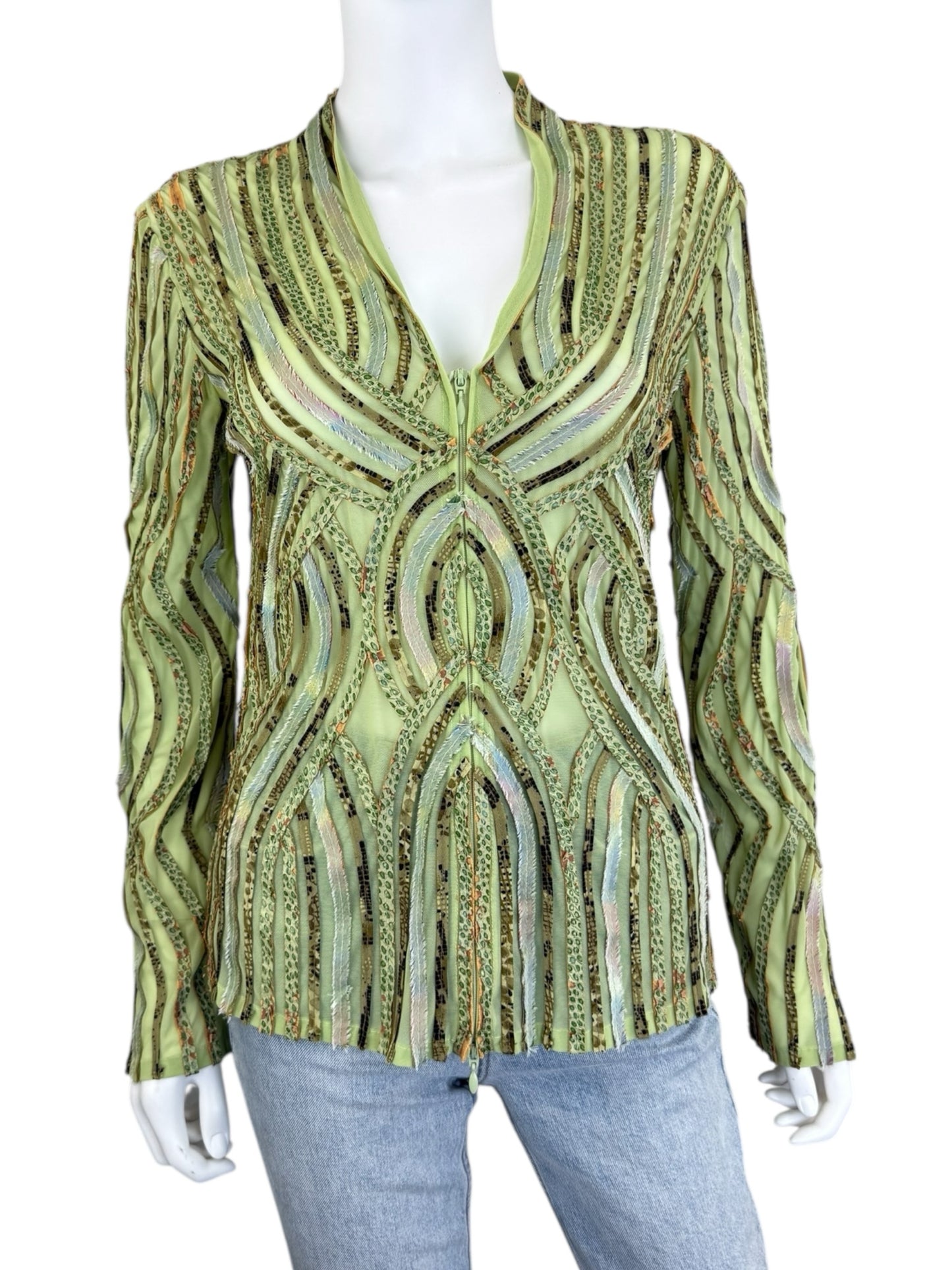 Alexandra Rosati Green Ribbon Jacket Size 6