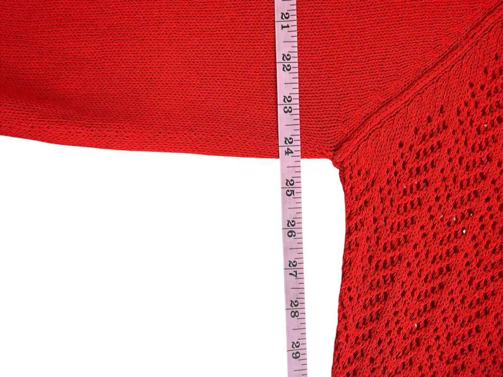 BROCHU WALKER Red Cotton Sweater Size L