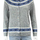 Talbots NWT Gray Fair Isle Lambswool Sweater Cardigan Size MP