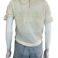 THE GREAT. Cream Cropped Lace Trimmed Blouse Size 0