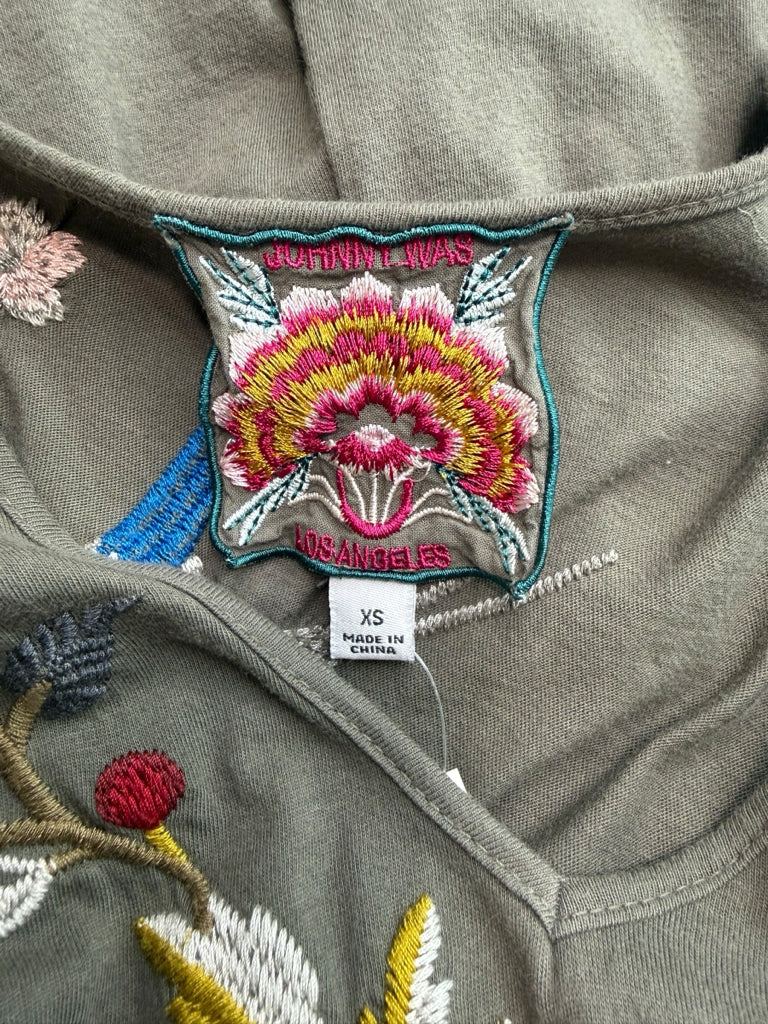Johnny Was Green Anzia Embroidered Harlowe Dress Size XS