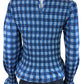 MIND TRAVELER NWT Blue Gingham Check Chia Blouse Size L
