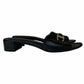 Salvatore Ferragamo Black Leather Rhodes Mules Size 7.5