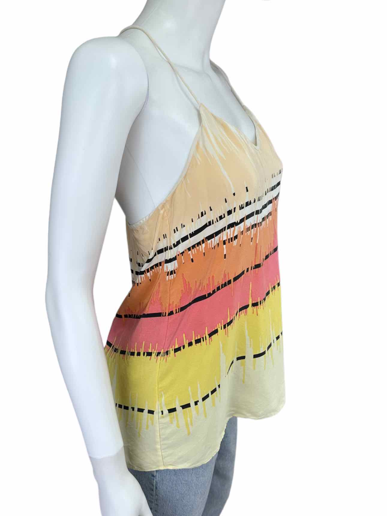 tib Striped Silk Print Tank Size 8