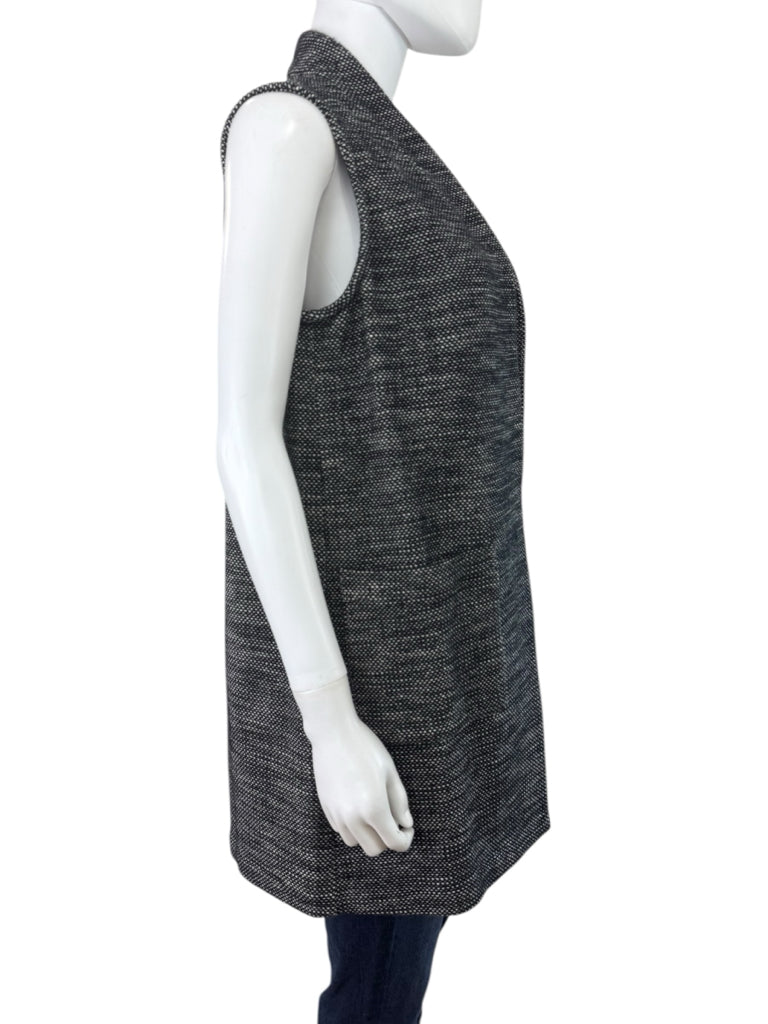 EILEEN FISHER Black Organic Cotton Tweed Vest Size XS Vest