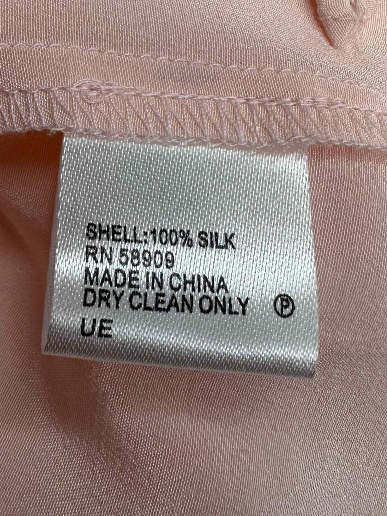 ANTONIO MELANI Pink 100% Silk Button-Down Blouse Size M