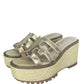 Sam Edelman Gold Laine Espadrille Platform Wedges Size 9