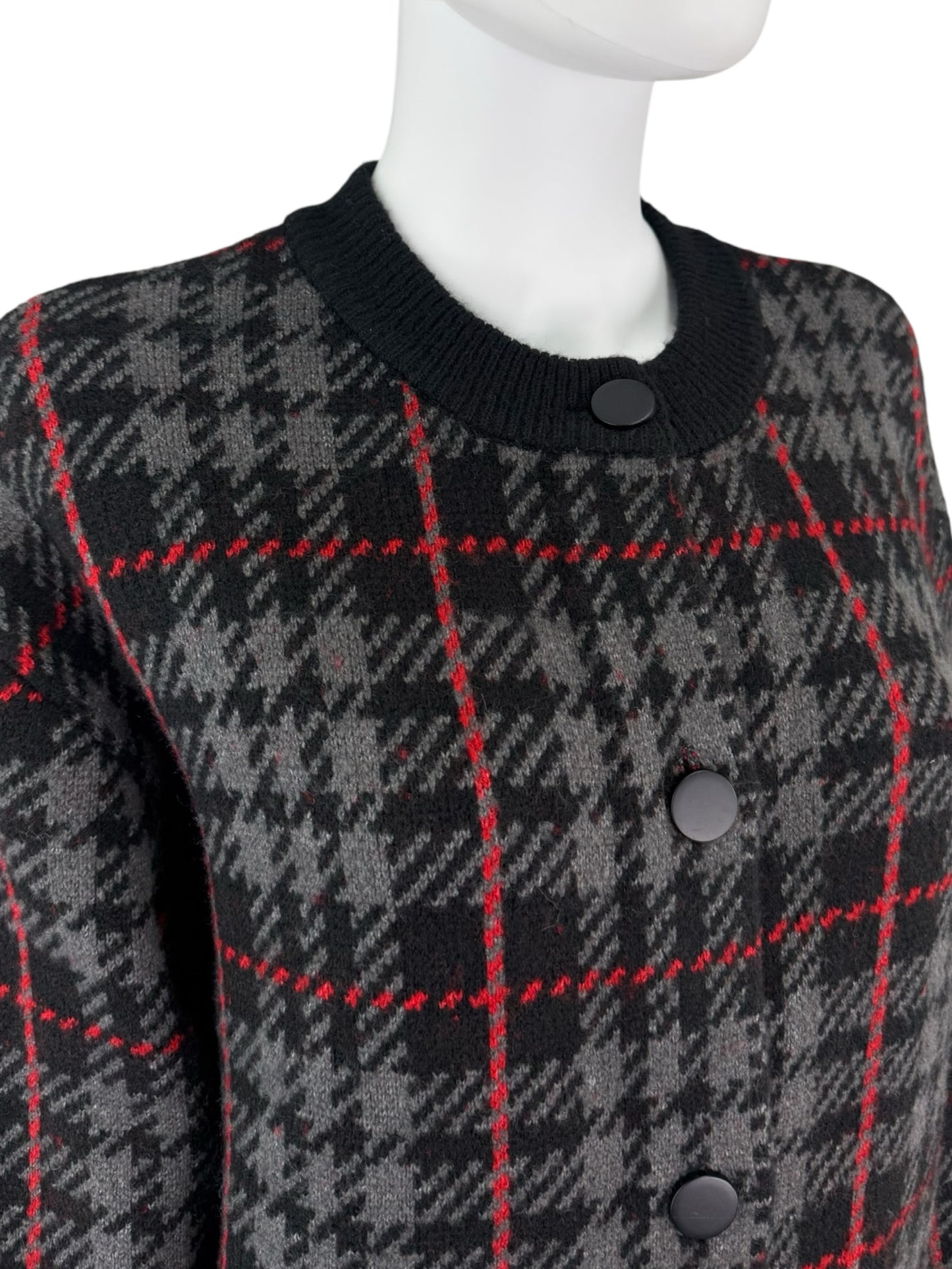 SANCTUARY NWT Black Plaid Knit Jacket Size S